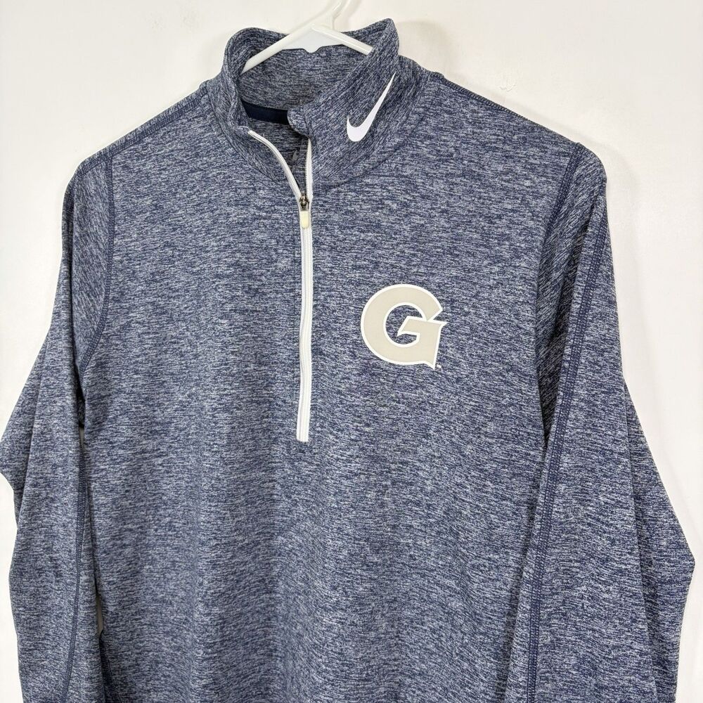 Georgetown Hoyas Nike 1/4 Zip Pullover Womens Medium Blue Heather Thumbholes